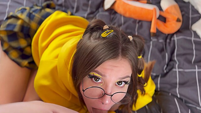 cute girl cutie in mini skirt suck and fuck black cock hot