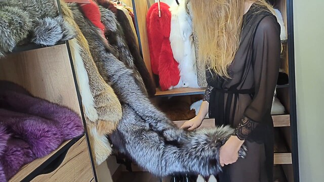 lingerie try on fur coat porn videos