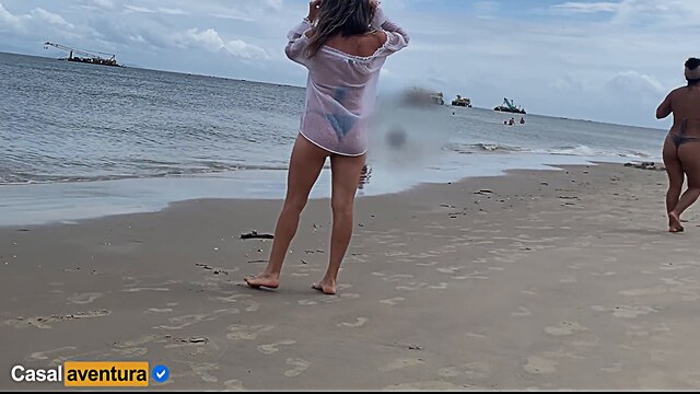 jerk off public beach public handjob
