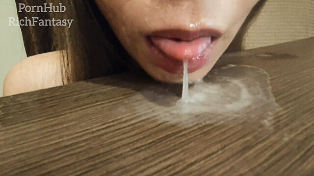 cum on tongue sperm eating cum compilation