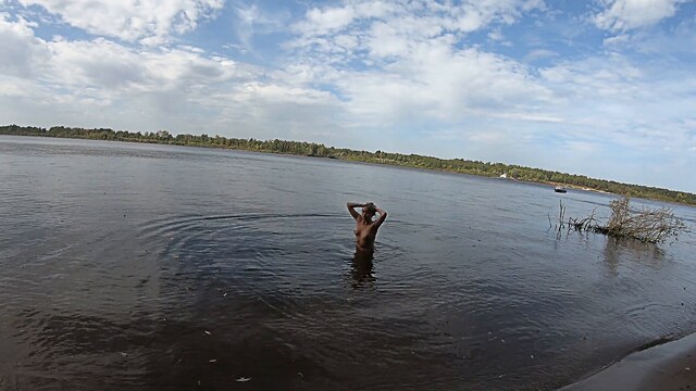 public exhibitionist nude fishing girl