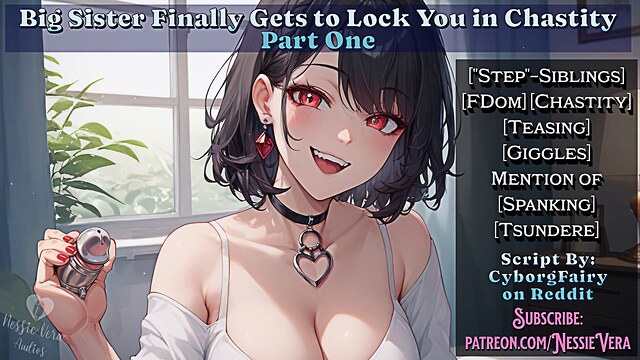 giggles tube chastity cage tease step sister