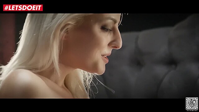 young xchimera ndash sensual blonde in back lingerie submits to master